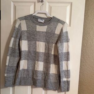 Old Navy Gray and Cream Block Sweater